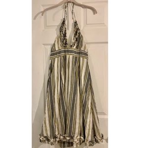 J. Crew Sylvan Linen Ruffle Halter Dress